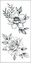 Временная татуировка на тело №155 "Два цветка"