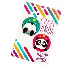 Набор значков на подложке "Crazy panda"
