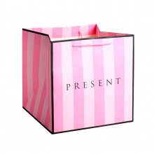Пакет квадратный "Present" (Полоски) XL