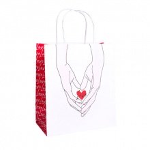 Пакет подарочный крафтовый "Сердце" M