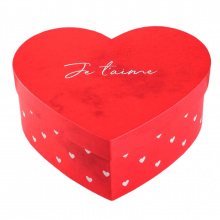 Коробка формовая "С любовью" (сердечки на красном)