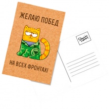 Почтовая карточка "С 23 февраля" (котик)