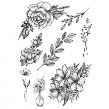 Временная татуировка на тело №160 "Цветы"