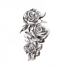 Временная татуировка №234 "Три акварельные розы"
