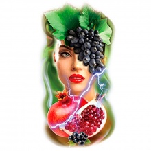 Временная татуировка на тело №98 "Девушка и фрукты"