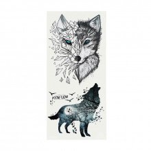 Временная татуировка №232 "Два волка"