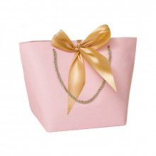Пакет подарочный "Тон" розовый М