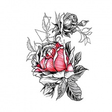 Временная татуировка на тело №64 "Роза"