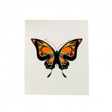 Временная татуировка на тело №19 "Бабочка с цветным узором"