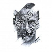 Временная татуировка на тело №95 "Человек - Леопард"