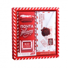 Набор "Почта Новогодняя" (чай чёрный, шоколад молочный)