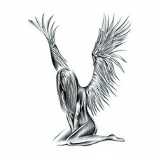 Временная татуировка на тело №96 "Падший ангел"