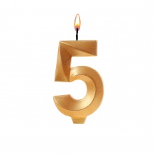 Свеча в торт "Грань" (цифра "5")
