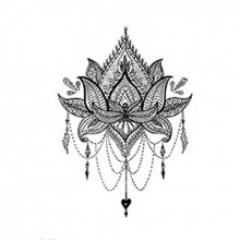 Временная татуировка на тело №45 "Индийский цветок"