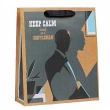 Пакет крафтовый вертикальный "Keep calm" L