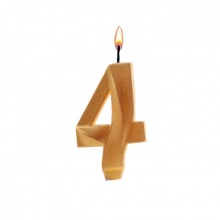 Свеча в торт "Грань" (цифра "4")