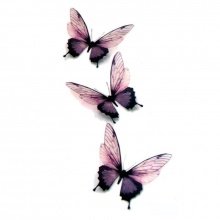 Временная татуировка на тело №82 "Сиреневые бабочки"