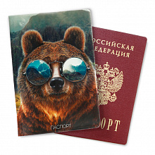 Обложка для паспорта "Медведь в очках"