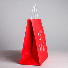 Пакет подарочный крафт "LOVE Forever" L