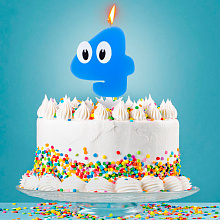Свеча в торт цифра 4 "С днем рождения, малыш"