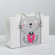 Пакет подарочный "Это тебе-серый кот" (средний)
