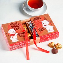 Подарочный набор "Спасибо что ты есть" (чай чёрный, конфеты шоколадные)