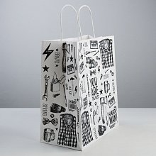 Пакет подарочный крафт "Hard man" (большой)