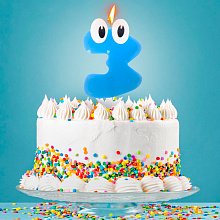 Свеча в торт цифра 3 "С днем рождения, малыш"