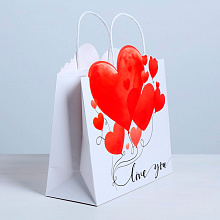 Пакет подарочный "I love you" (средний)