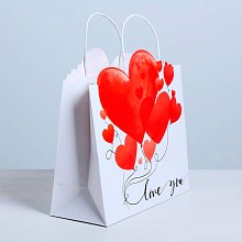 Пакет подарочный "I love you" (средний)