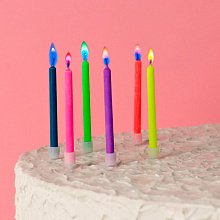 Свечи в торт "Цветное пламя" (набор 6 шт)