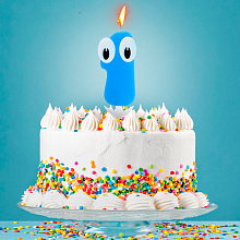 Свеча в торт цифра 1 "С днем рождения, малыш"