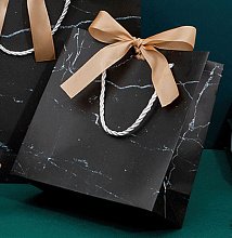Пакет подарочный чёрный "Мрамор"  M