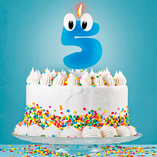 Свеча в торт цифра 5 "С днем рождения, малыш"